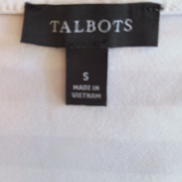 Talbots 3/4 Sleeve Top Women's Size L Lavender White Striped Stretch Knit Tee - Picture 2 of 13